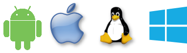 Android, iOs (Iphone) Linux et Windows.